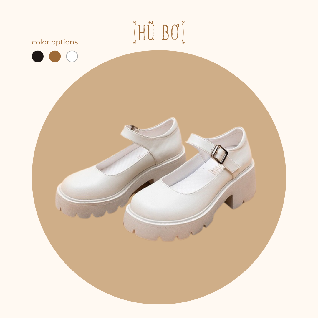 Platform Mary Jane - Giày da bò nữ (Genuine Leather)