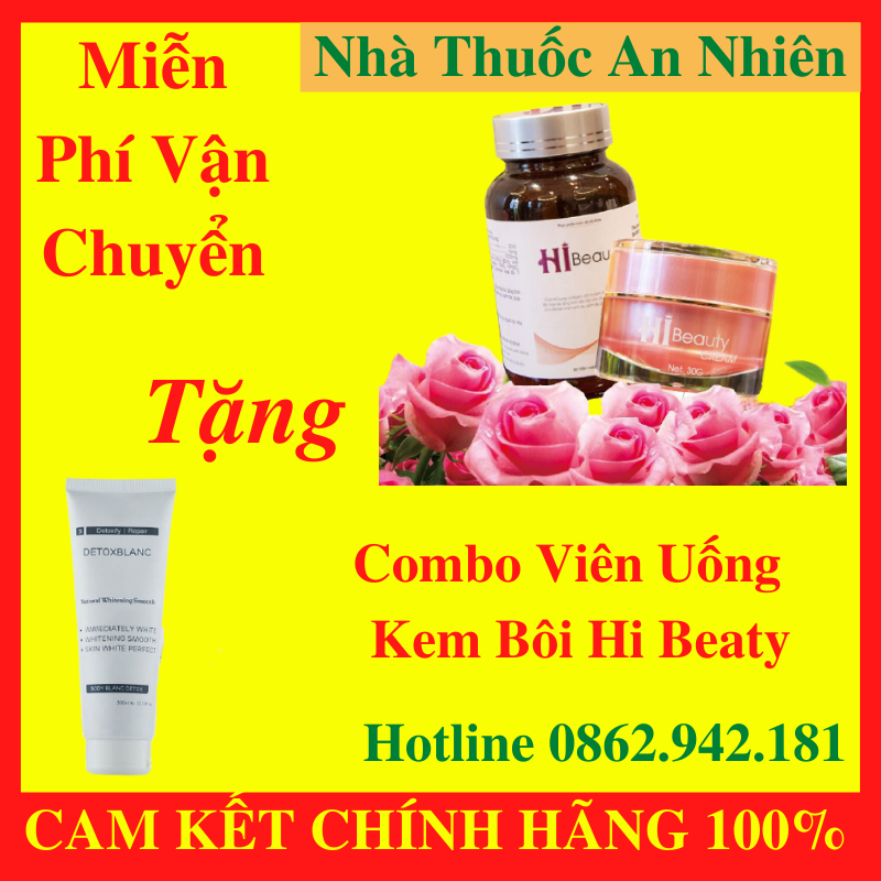 [Tặng Sữa Tắm ] Combo Kem Bôi Hi Beauty  + Viên Uống Hi Beauty - AN001