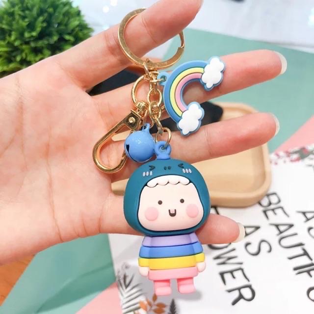 Móc khoá búp bê khủng long kèm chuông