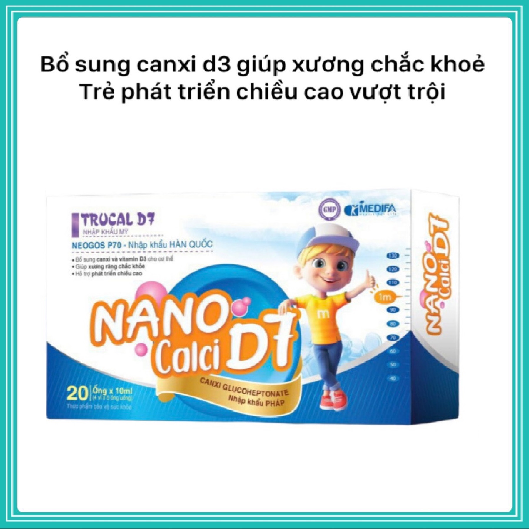 Nano Calci D7 Bổ sung canxi d3 giúp xương chắc khỏe, phát triển chiều cao
