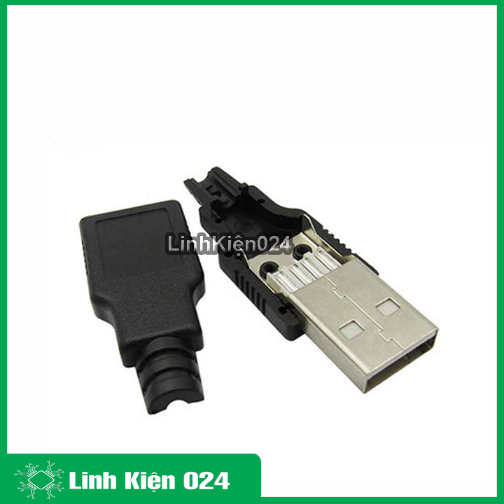 Combo 5 đầu jack cổng usb a đực 4p + vỏ