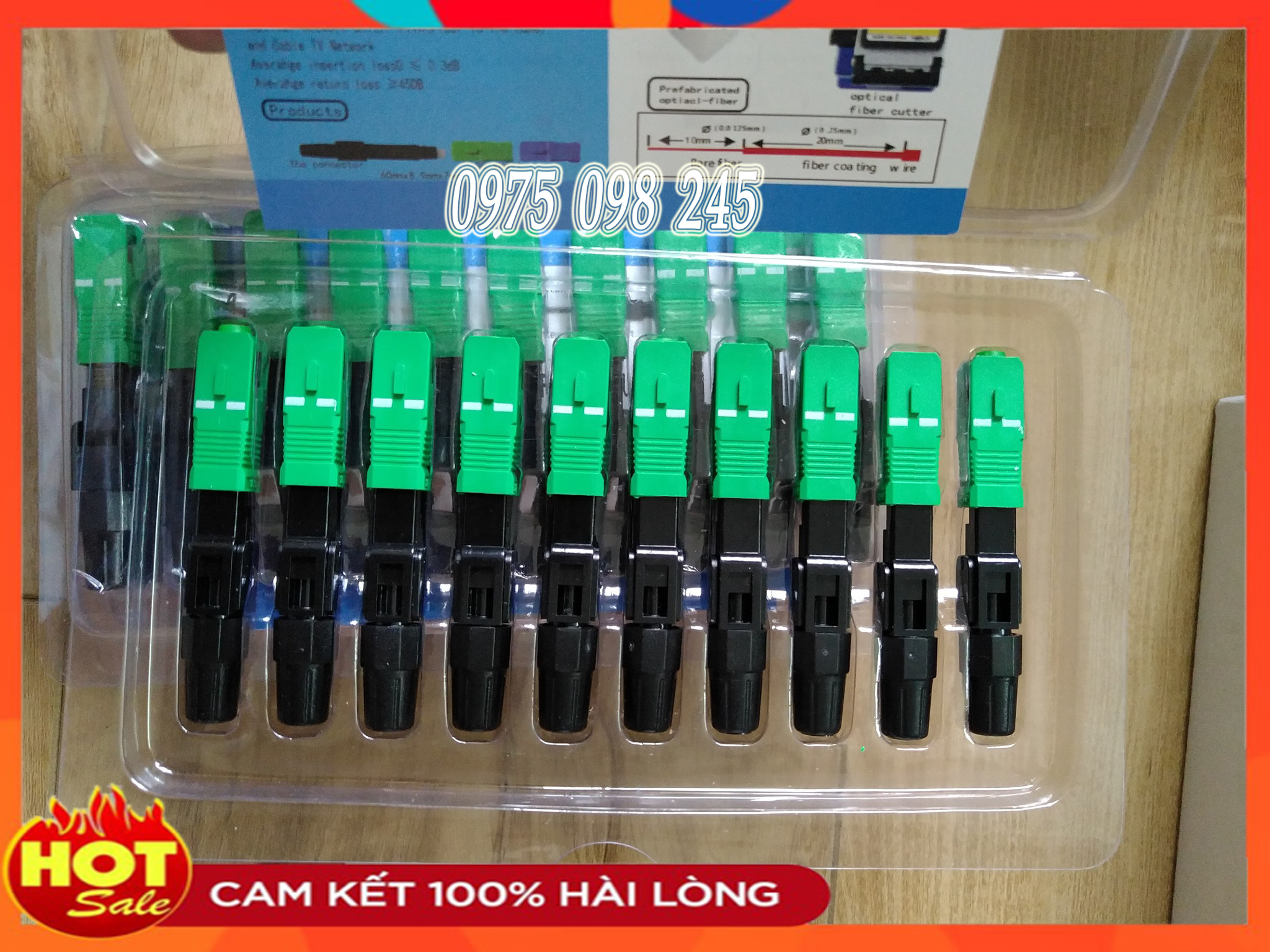 10 đầu fast conector sc apc , đầu nối quang suy hao thấp