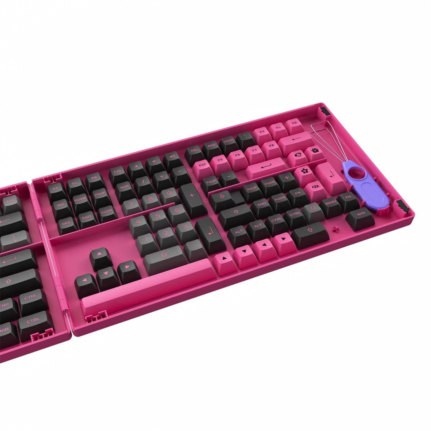 Keycap Cho Bàn Phím Cơ Akko Set – Black & Rose (PBT Double-Shot/ASA profile/197 nút) | Ezpc
