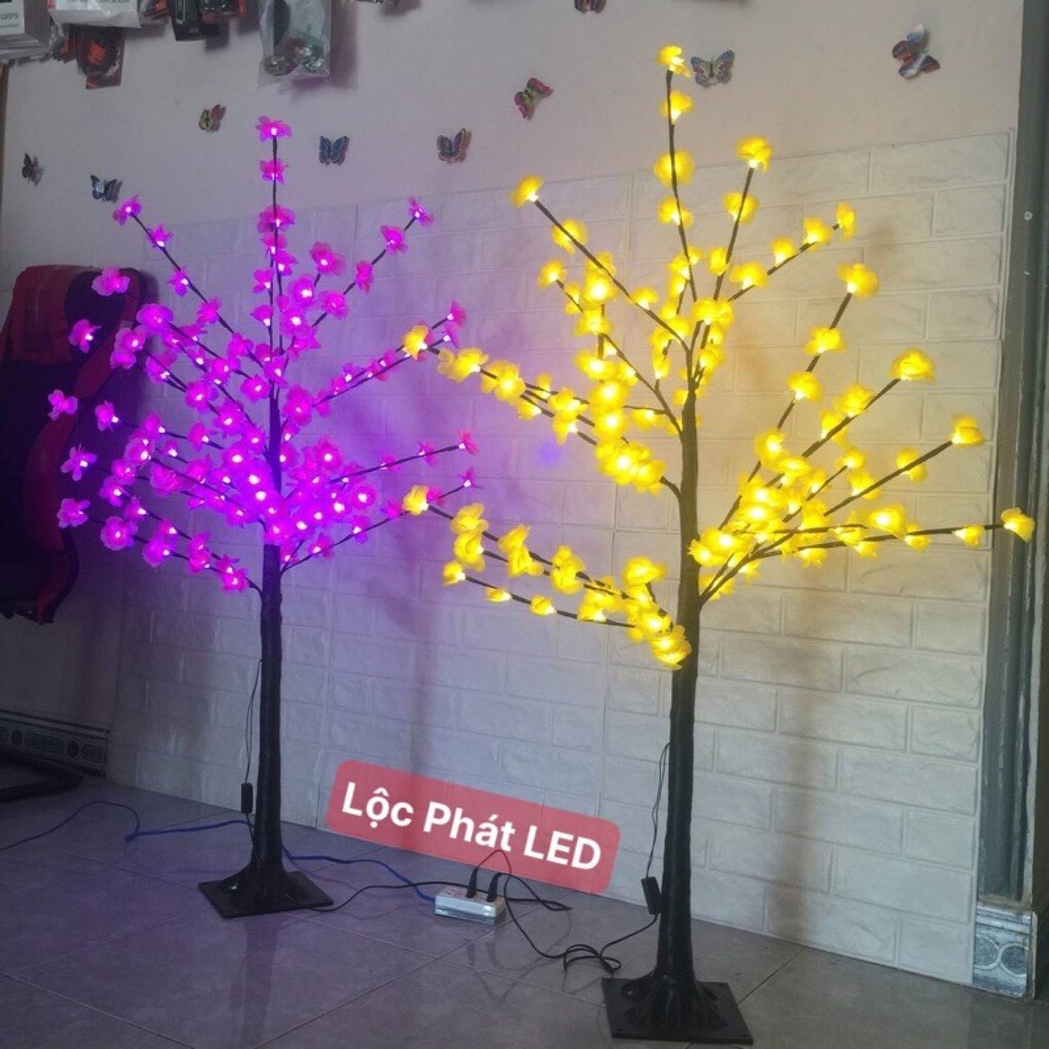 Cây Hoa ĐÀO 🌸 LED - Hoa MAI 🌼 LED (cao 1.2m)