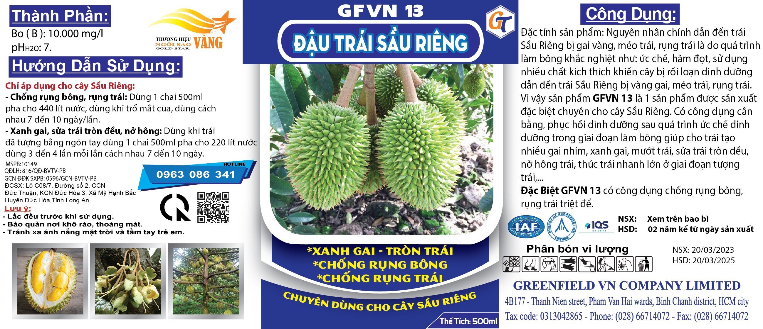 Phân bón SIÊU ĐẬU TRÁI SẦU RIÊNG