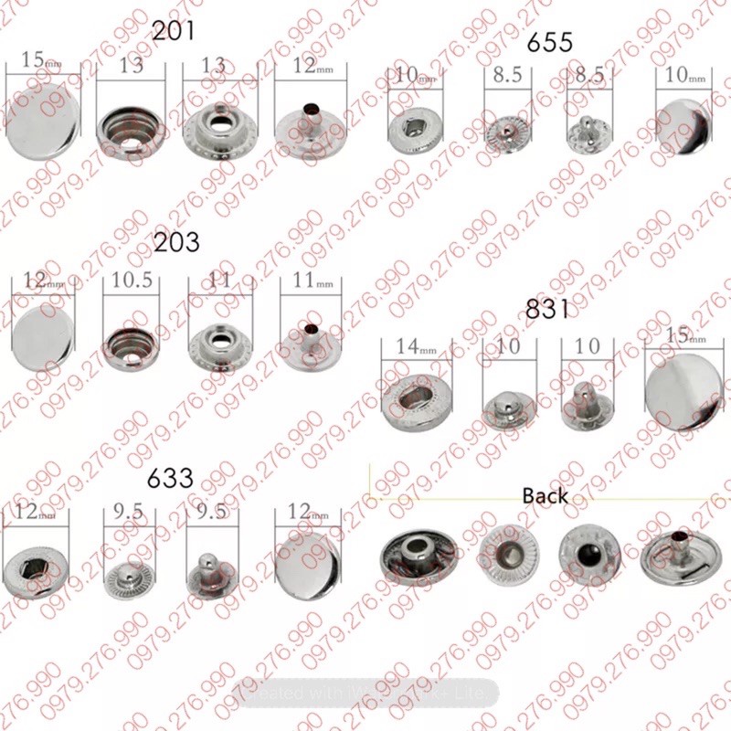 Bộ đột cúc (nút) 4 chi tiết
