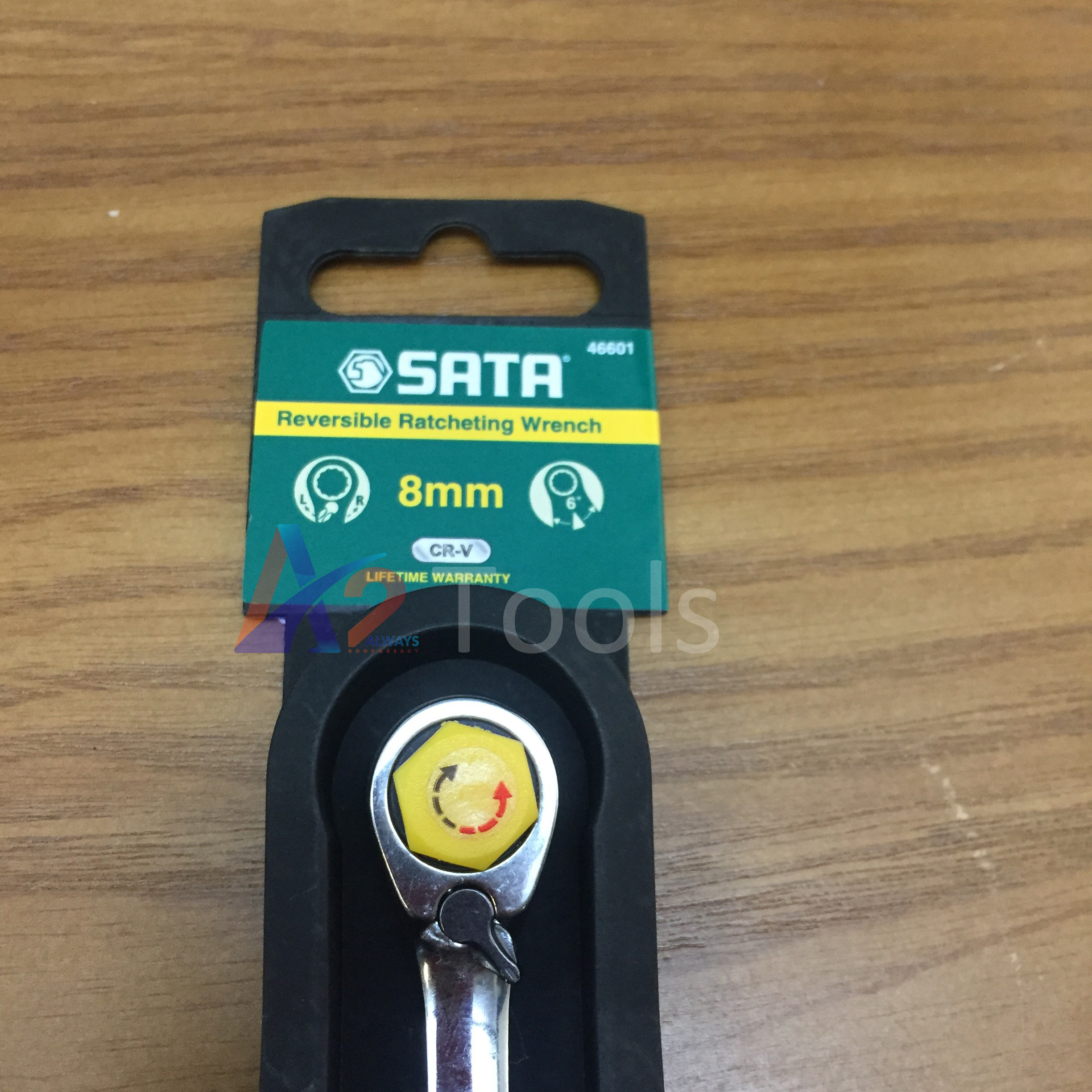 Cờ lê vòng miệng tự động đảo chiều sata 8mm 46601