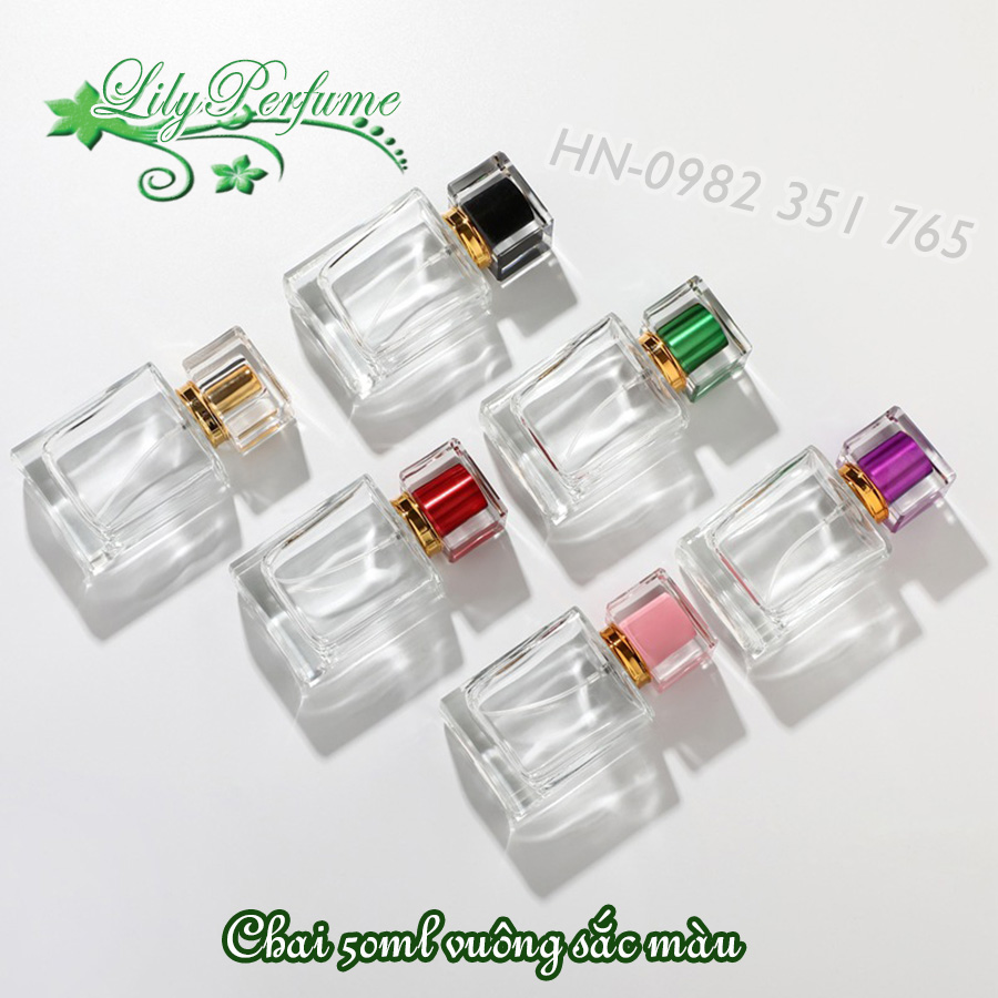Lọ chiết nước hoa 50ml sắc màu (Ống chiết nước hoa/ Vỏ chiết nước hoa/ Chai chiết nước hoa)