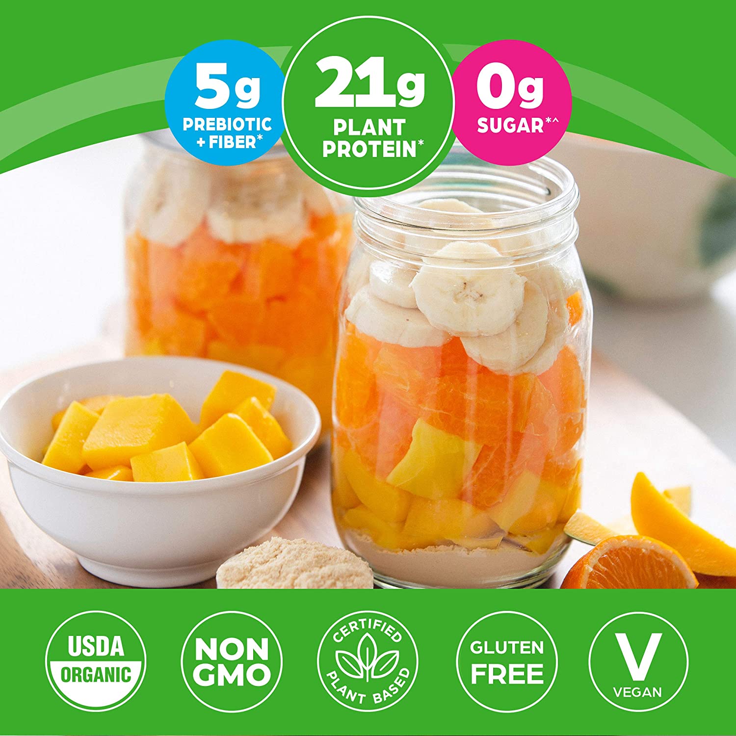 Bột đạm thực vật hữu cơ Orgain Organic Protein hương vani 920g
