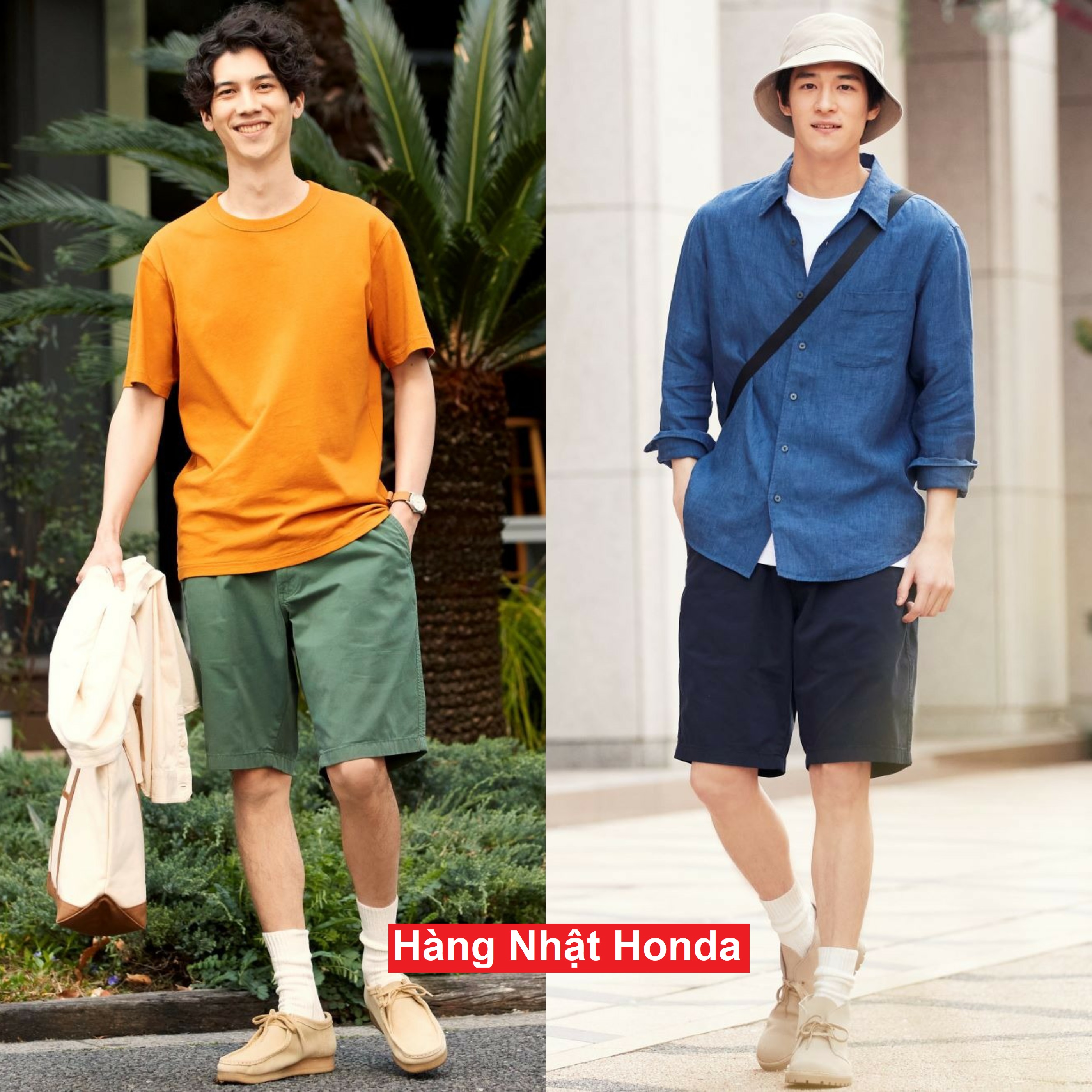 [Auth Uniqlo] Quần Short Chino Chất Cotton Mịn Nam- Tag Nhật