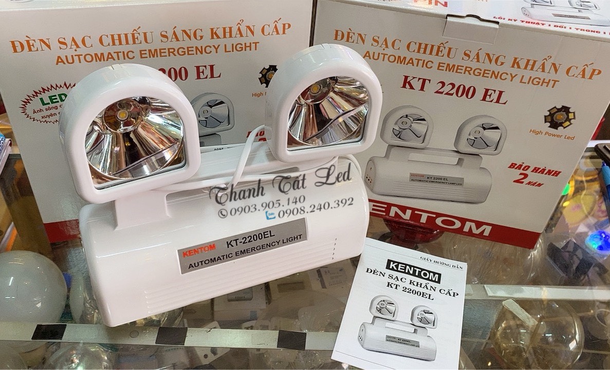 Đèn Sạc chiếu Sáng Khẩn Cấp KENTOM 2200 PIN