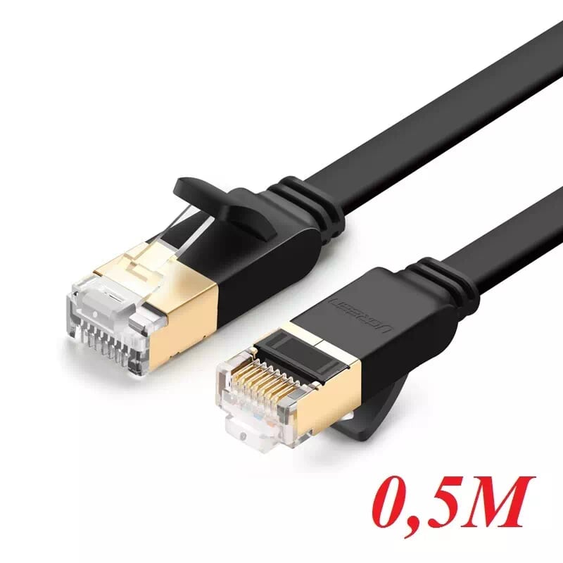 Ugreen 30738 0.5m màu đen cáp mạng lan cat 7 stp dây dẹp nw106