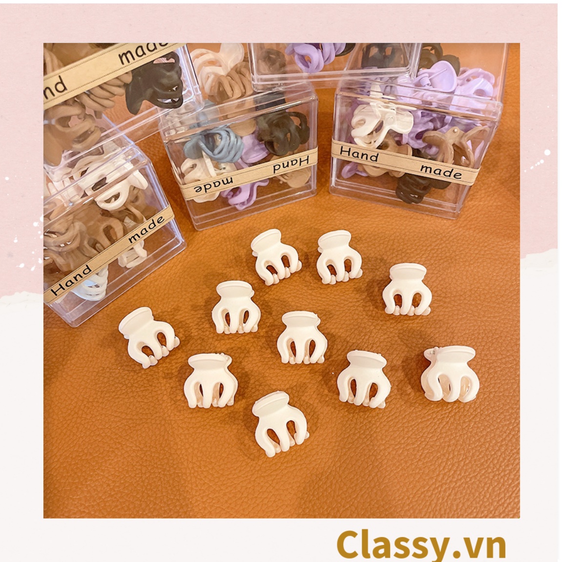 Classy Combo 10 kẹp càng cua, kẹp tóc nữ nhiều màu basic PK1628