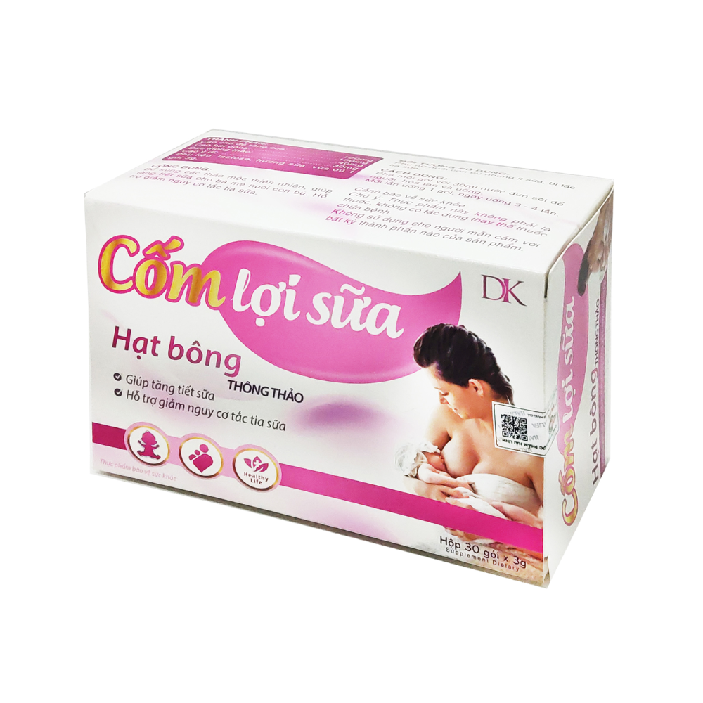 Cốm lợi sữa hạt bông thông thảo - Hộp 30 gói