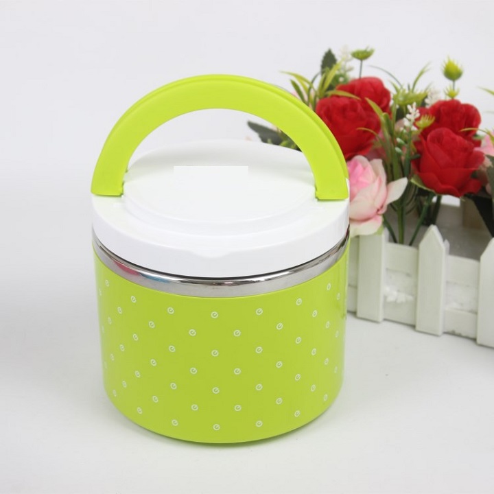 HỘP CƠM GIỮ NHIỆT 1 TẦNG CHẤM BI (GIAO MÀU NGẪU NHIÊN)