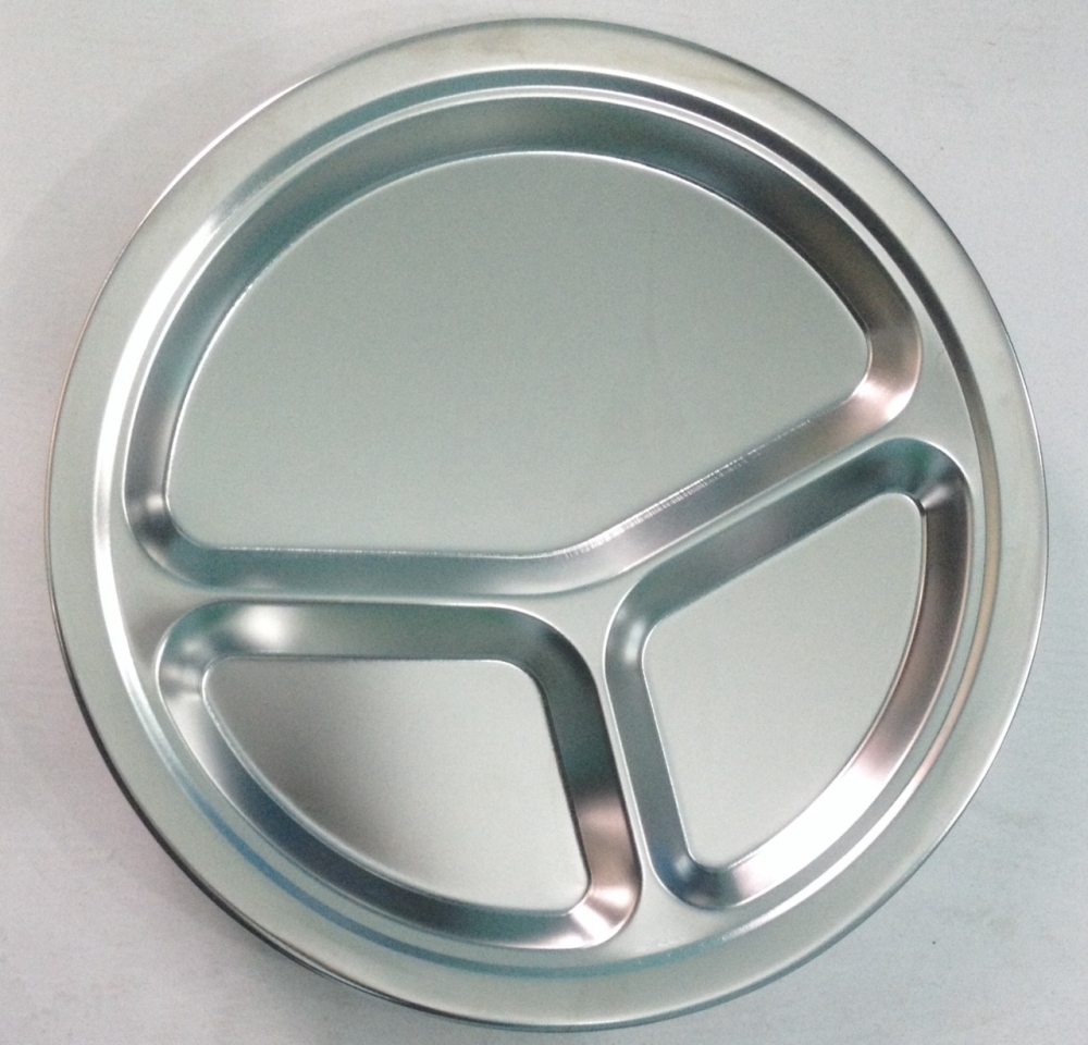 Khay tròn inox 3 ngăn