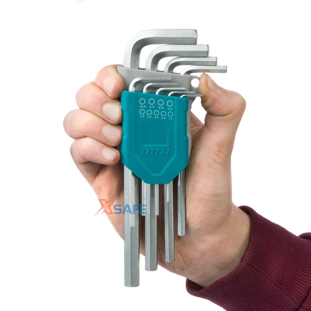 Bộ chìa lục giác đầu bằng TOTAL THT106191 chắc chắn,khỏe,chống gãy cong,rỉ sét Lục giác tôi luyện từ thép Cr-V có tính bền, thiết kế nhỏ gọn