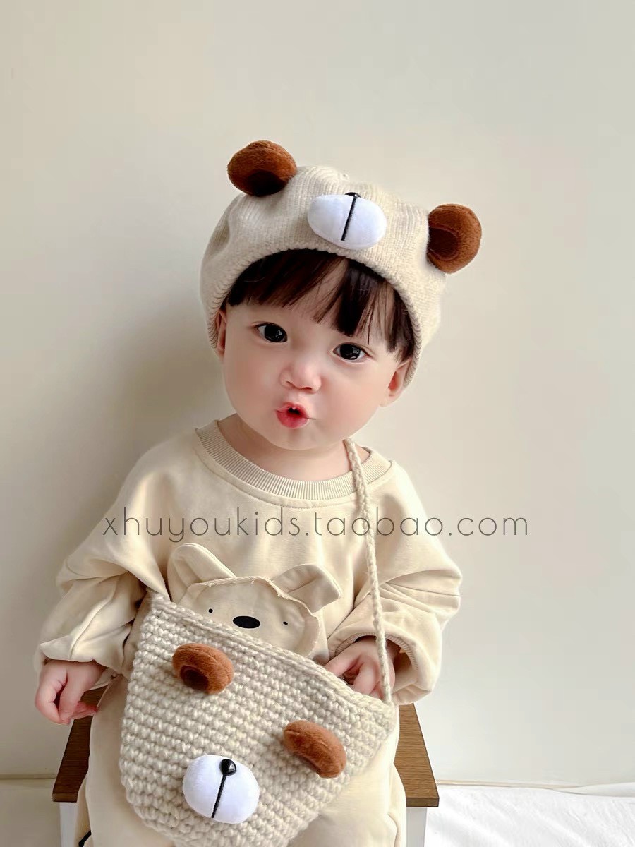 Mũ nồi chất liệu len hình cún dễ thương cho bé