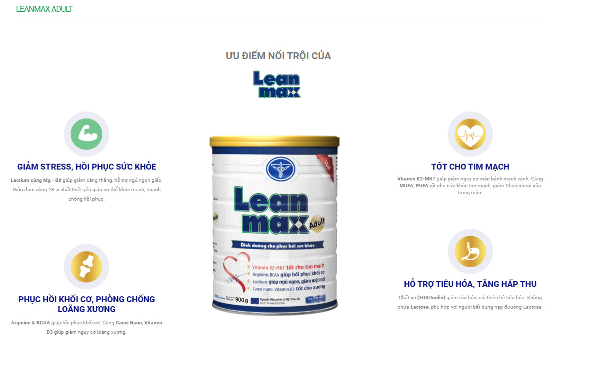 [HCM]SỮA LEAN MAX Adult  900g ( Dinh Dưỡng Cho Người Bệnh)