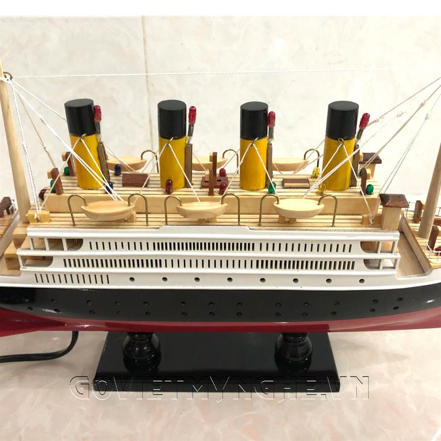 Mô hình Tàu Gỗ Titanic - Đèn LED 60cm (Gỗ Tự Nhiên)
