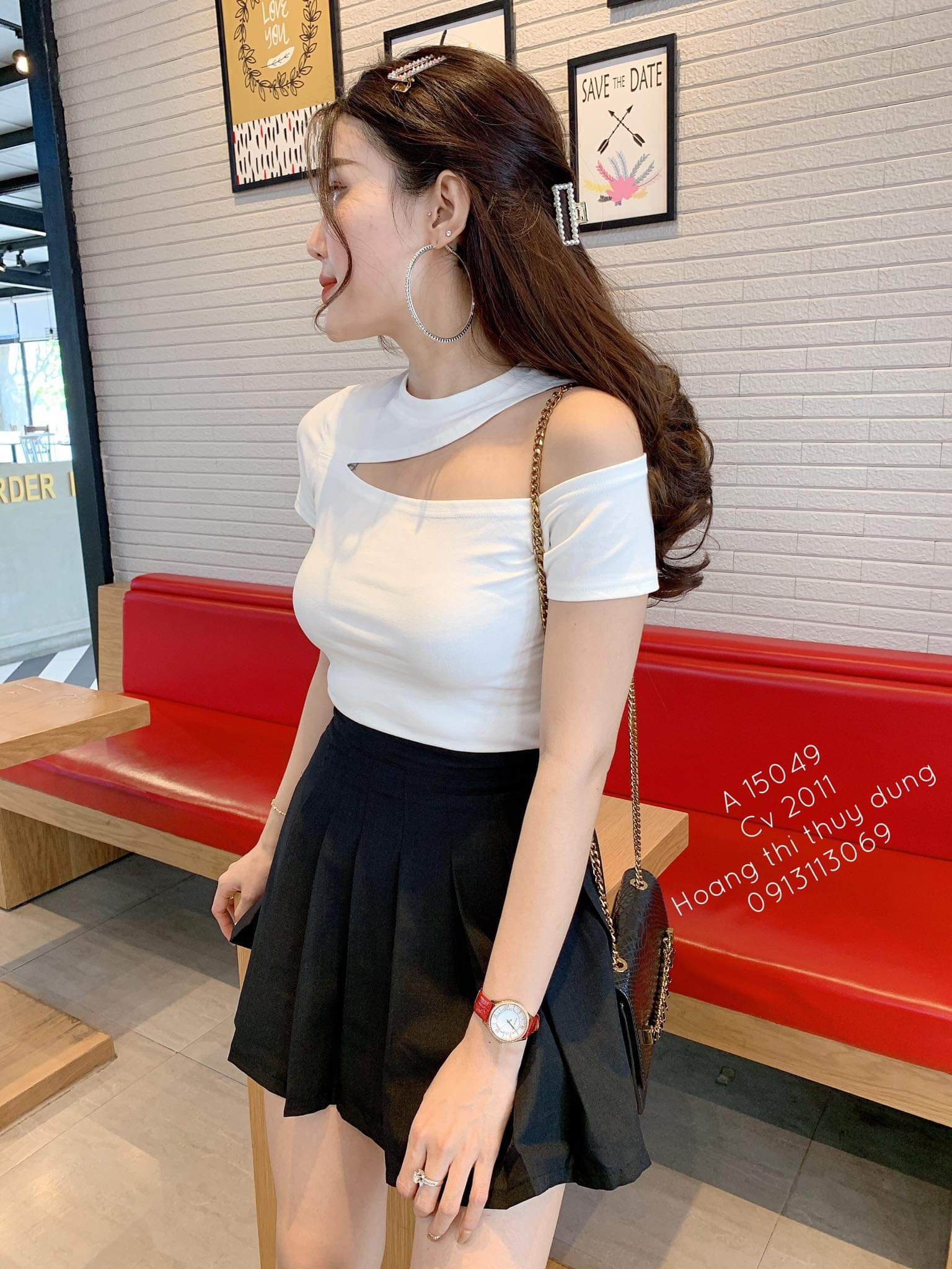 Áo Thun Lụa Tay Ngắn Khoét Một Bên Vai Phá Cách TT0014 (TTS229)