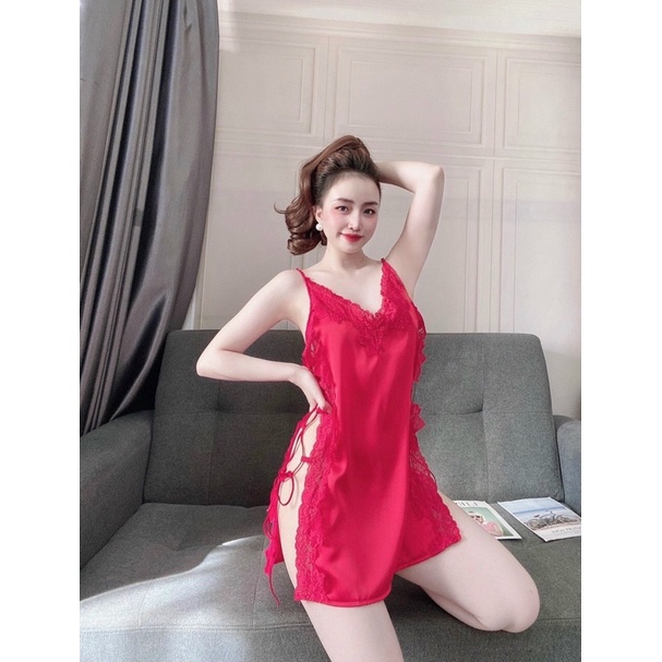Váy ngủ nữ lụa satin mặc ngủ gợi cảm