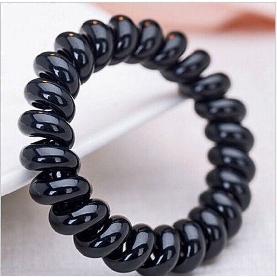 Dây cột tóc lò xo đen size lớn 5.5 cm