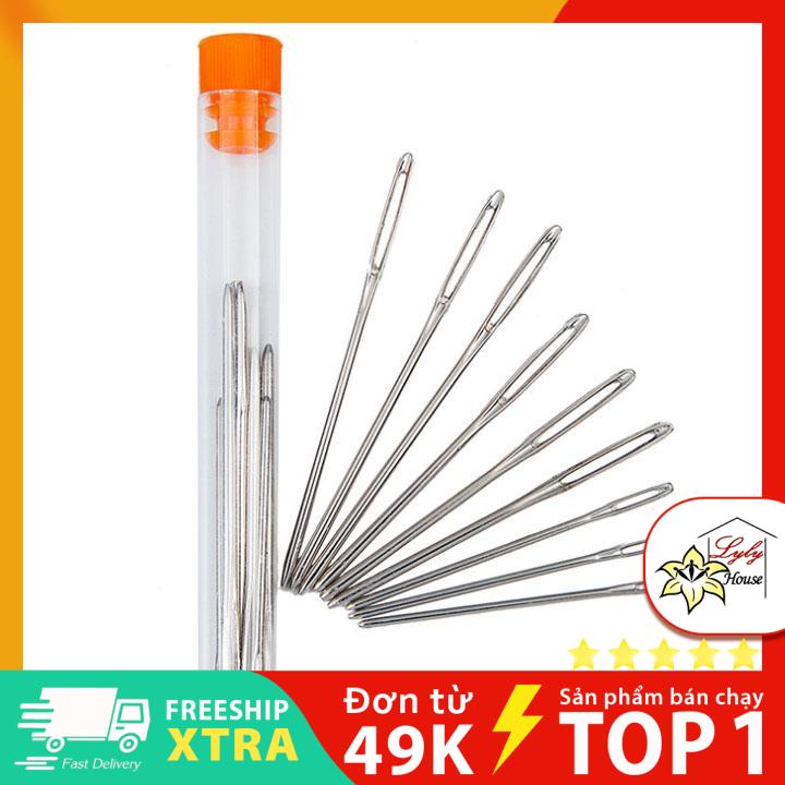 Bộ kim 3 kích thước, bộ kim gồm 9 cái, bộ kim khâu từ len nhỏ đến len to