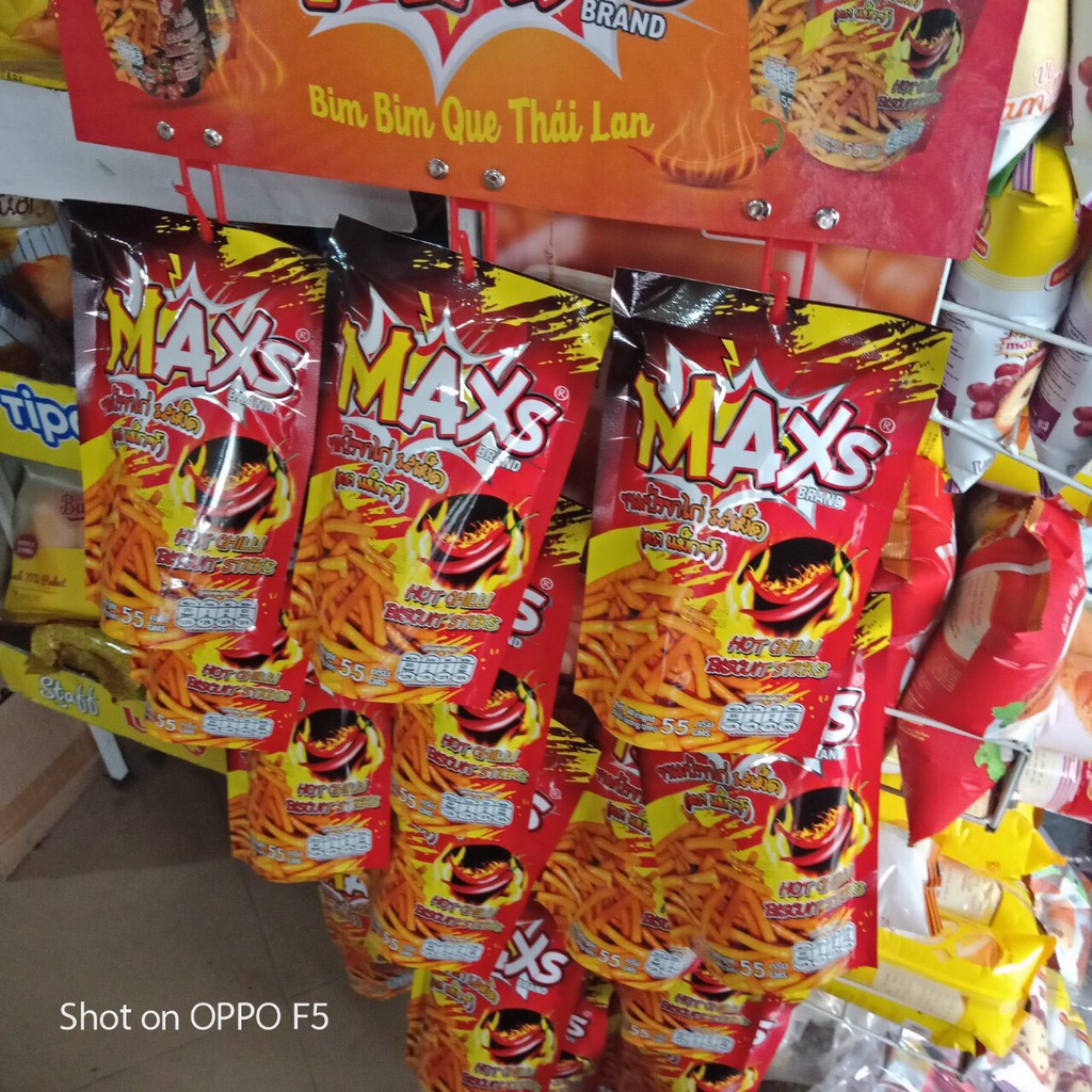 Snack bim bim tăm que cay MAX Thái Lan gói lớn 55g