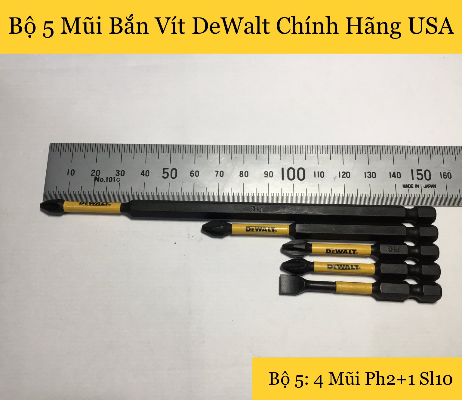 [HCM]Bộ 5 Mũi Vít DeWalt Có Từ Ph2 Nhập