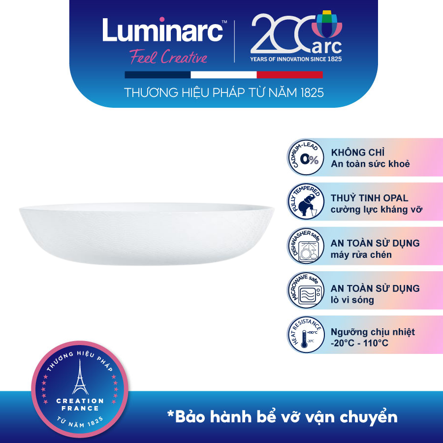 Bộ 6 Đĩa Sâu Thuỷ Tinh Luminarc Diwali Shells 20cm - LUDIQ1663