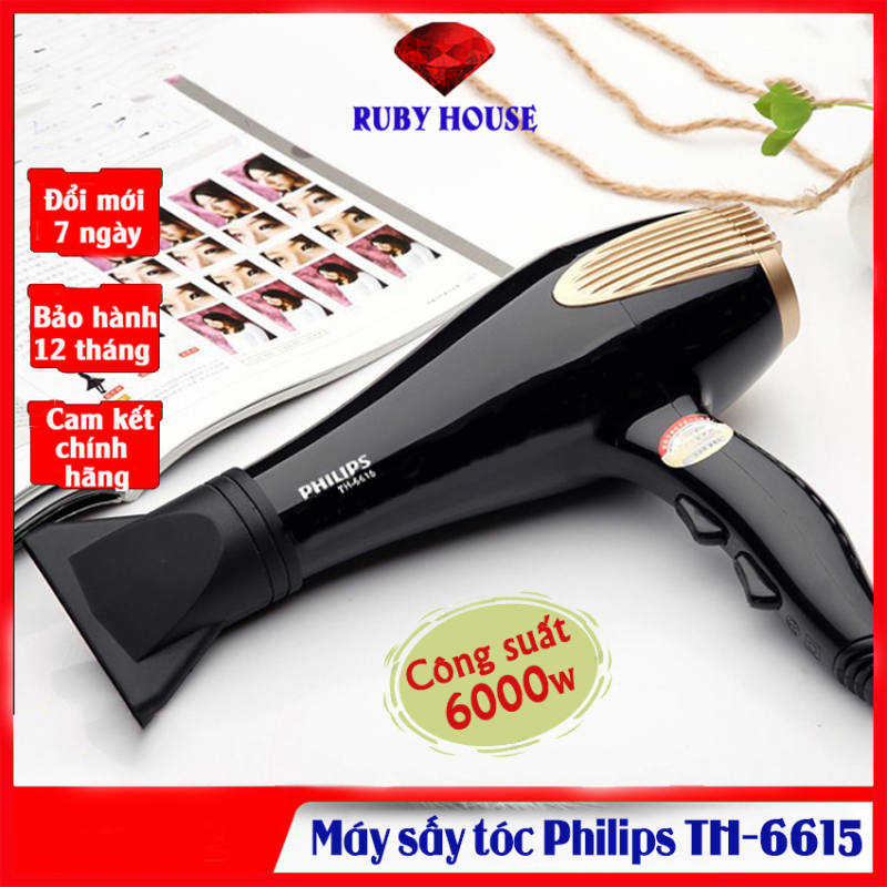 Máy sấy tóc Phillips 6000W TH 6615, máy sấy tóc công suất lớn - Ruby House cao cấp