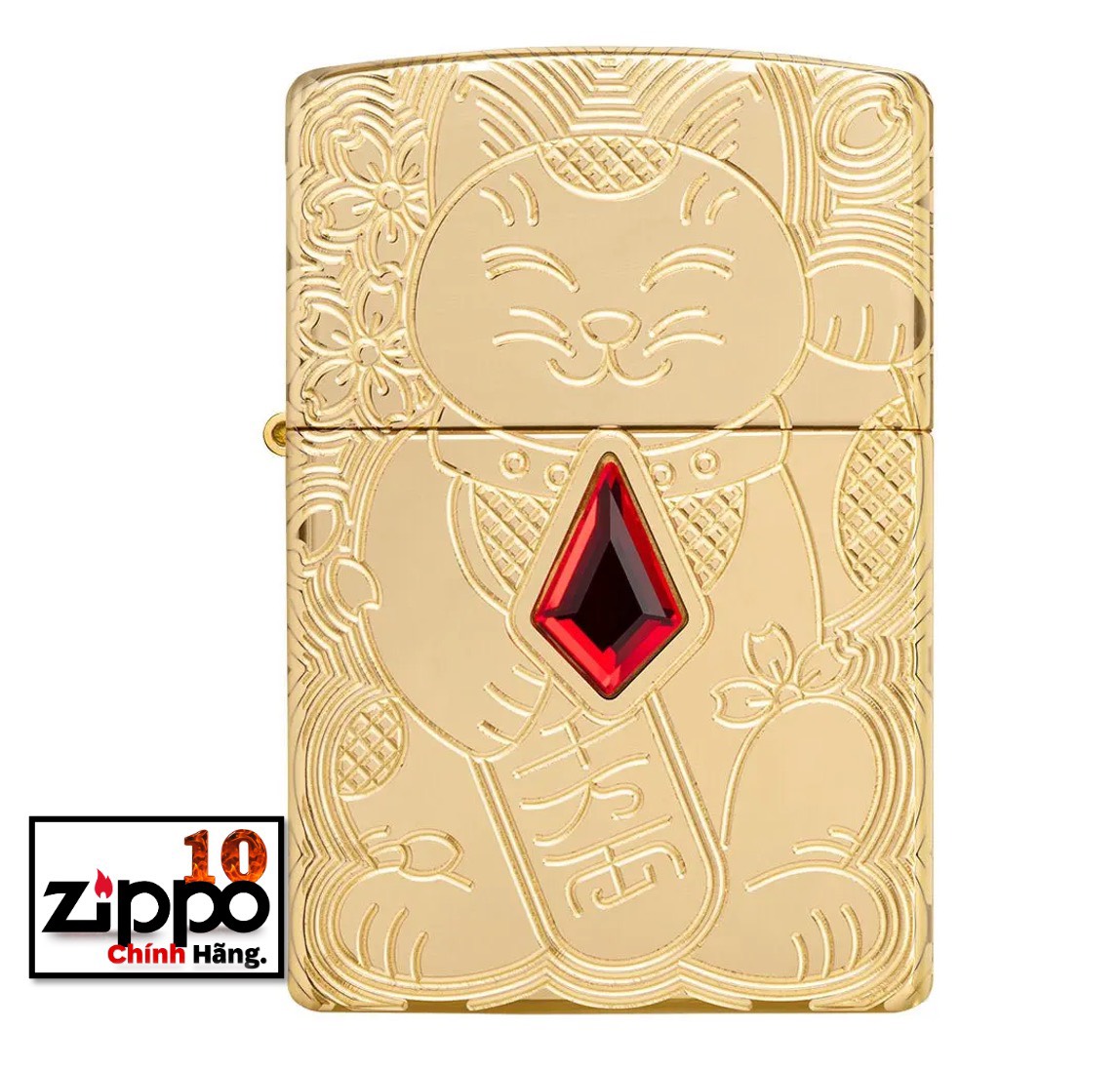 Bật Lửa Zippo 49802 LUCKY CAT DESIGN - Chính Hãng 100%