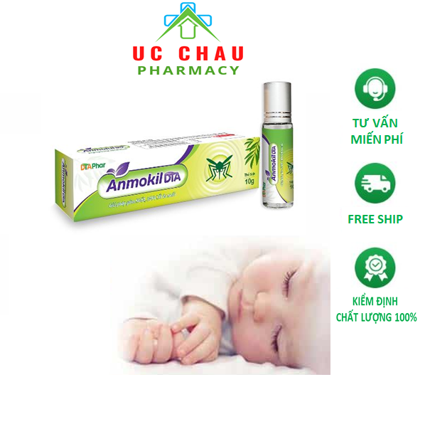 Lăn muỗi đốt, côn trùng cắn AnsMoskil, giảm sưng do muỗi đốt, côn trùng cắn, An toàn cho trẻ.