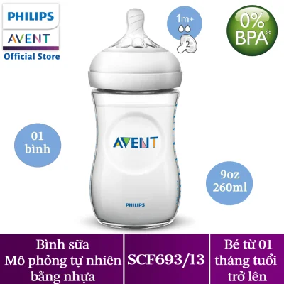 Bình sữa Philips Avent bằng nhựa không có BPA 260ml - đơn (SCF693/13) - cho trẻ từ 1 tháng tuổi
