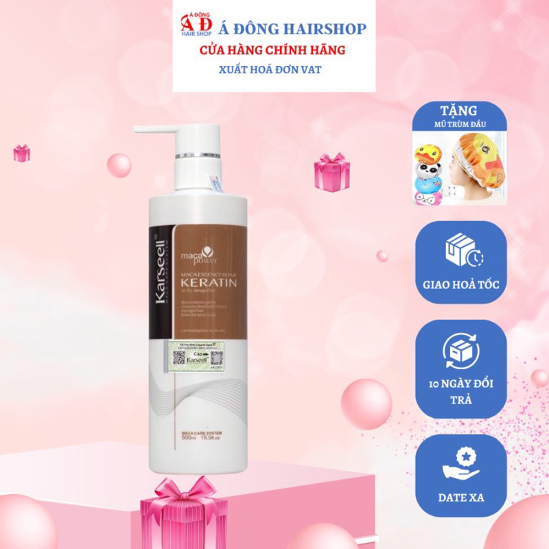 Bộ phục hồi Keratin Collagen Karseell kết hợp phục hồi thần tốc tóc hư tổn 500ml
