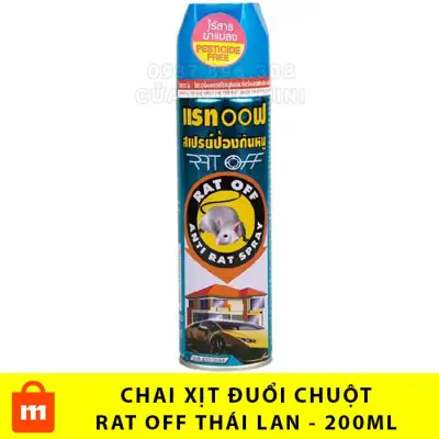 【CHẤT LƯỢNG】 Chai Xịt Đuổi Chuột Rat Off - Anti Rat Spray Thai Lan 200ml (Có Tem Vàng)