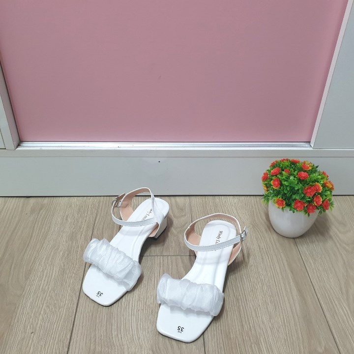 GIÀY SANDAL QUAI LỤA NHÚN, GÓT 3CM