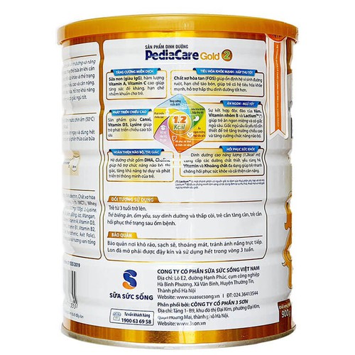 Sữa PediaCare Gold 2 900g (1-10 tháng)