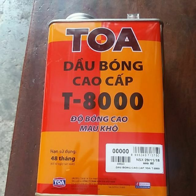 Sơn bóng Gỗ cao cấp Toa T8000 850ml + tặng kèm chổi quét