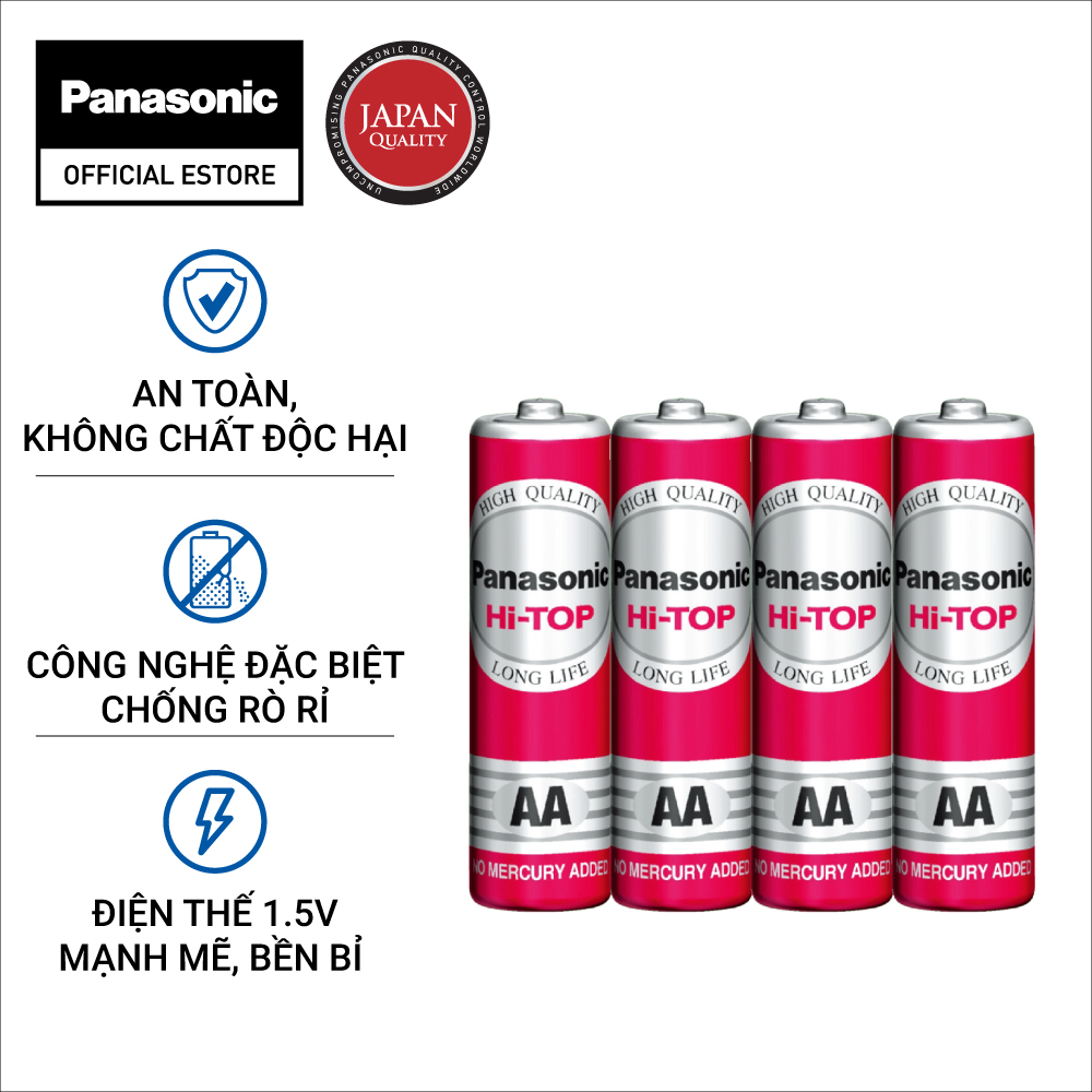 Hộp 60 viên Pin than đỏ AA Panasonic R6DT/4S-V – Hàng Chính Hãng