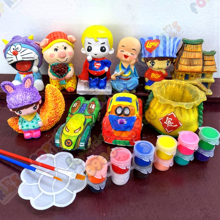 Tkvt2dc01- bộ tô tượng cho bé kèm bút,màu tô,bộ 10 tượng các hình hai