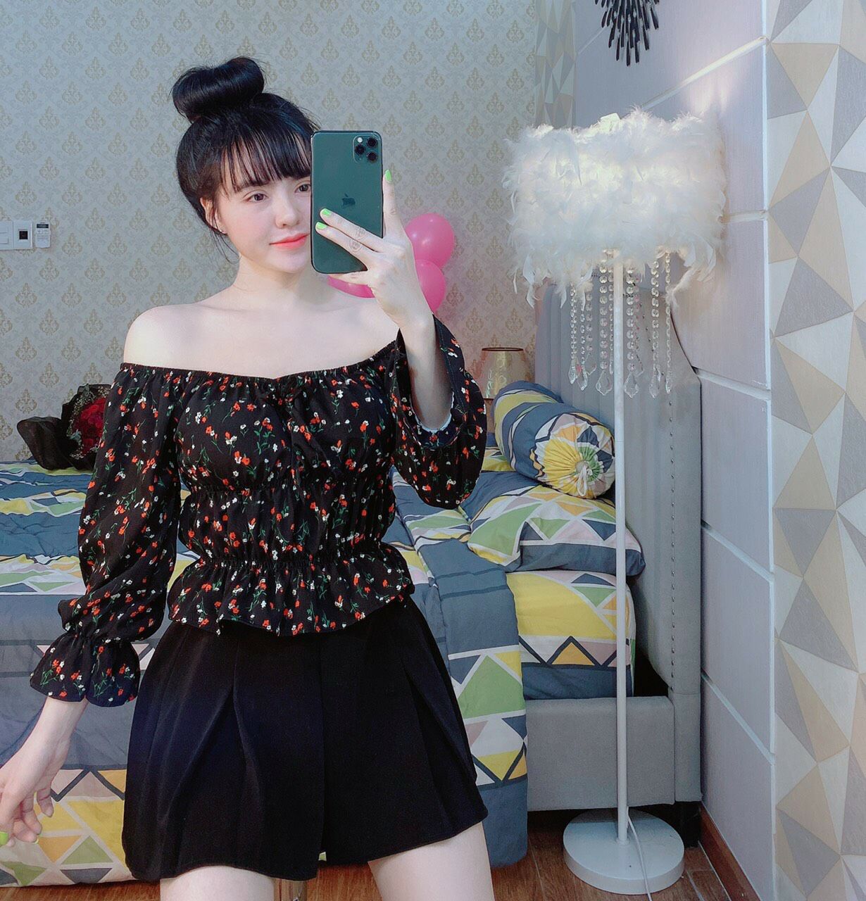 Áo kiểu nữ bông nhúng bo tay form 50 kg