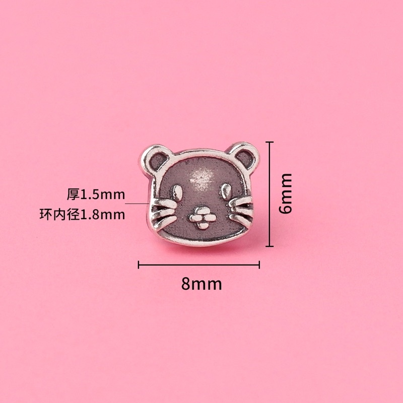 [MẪU MỚI] [S925] Charm bạc 3D xỏ ngang 12 con giáp - MH744