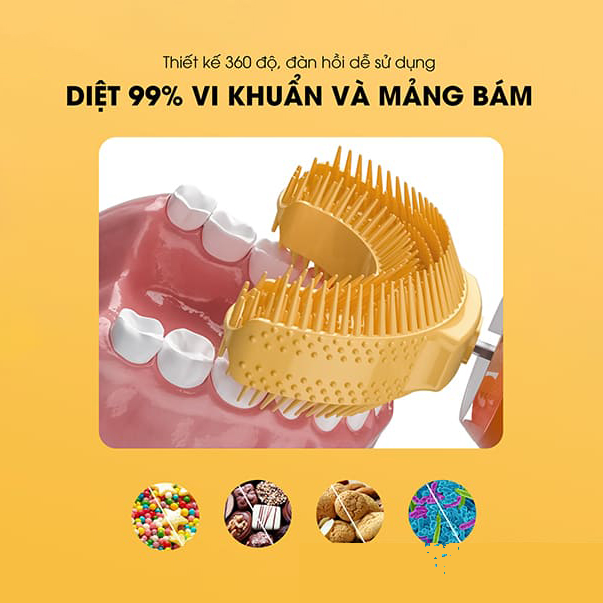 Bàn chải đánh răng tự động cho bé WK WT-C02 (Âm thanh tiếng việt) - BH 6 tháng