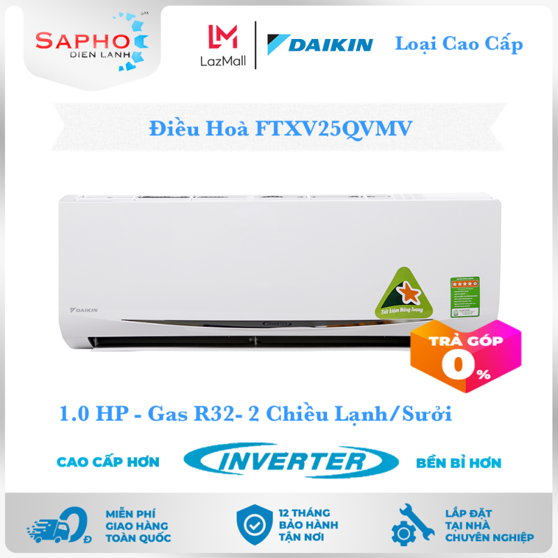 Điều Hoà Daikin Inverter FTXV Gas R32 Treo Tường Hai Chiều Lạnh/Sưởi Loại Cao Cấp Hàng Chính Hãng - Điện Máy Sapho