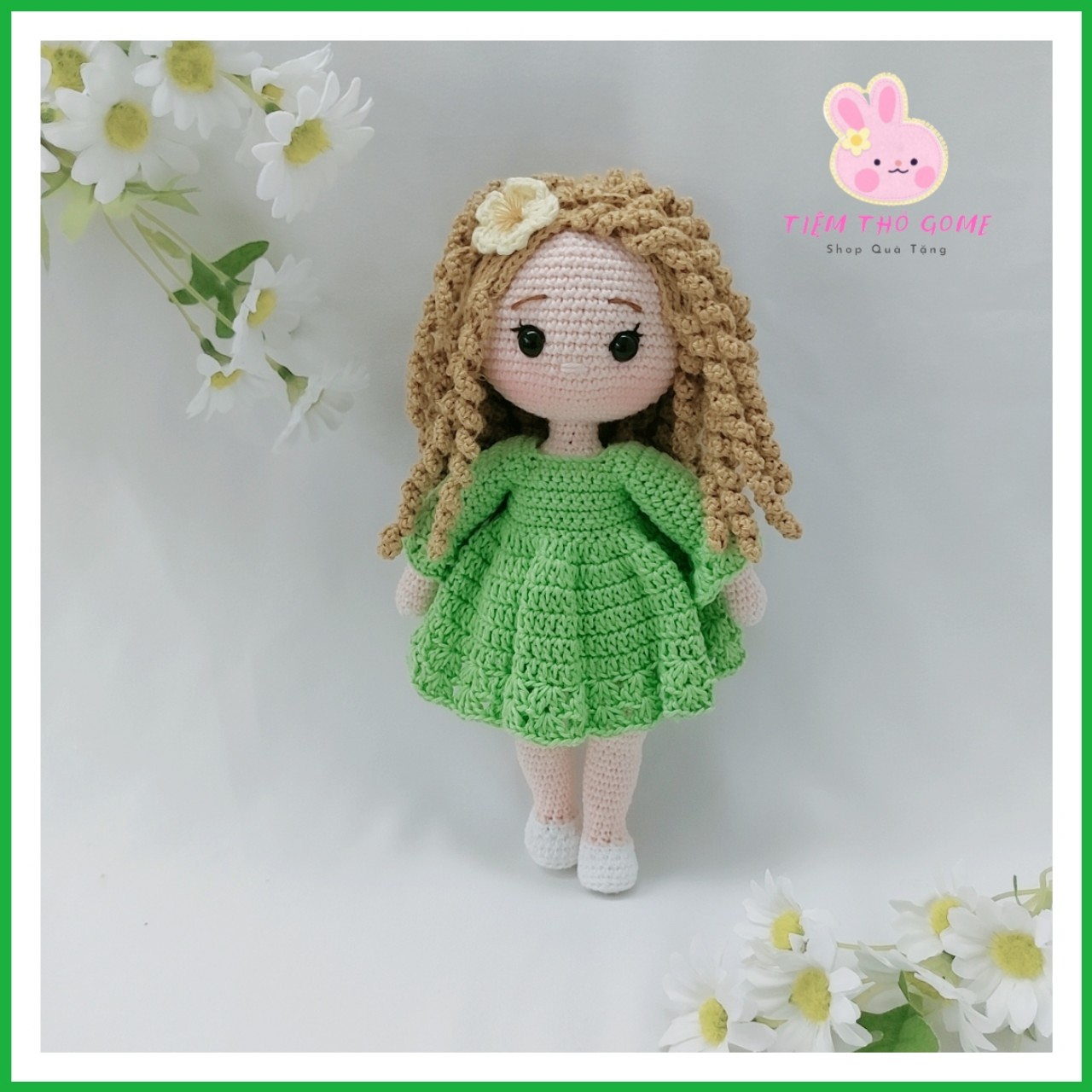 Búp bê len móc handmade - búp bê Rosaline 21 ( tạm hết hàng )