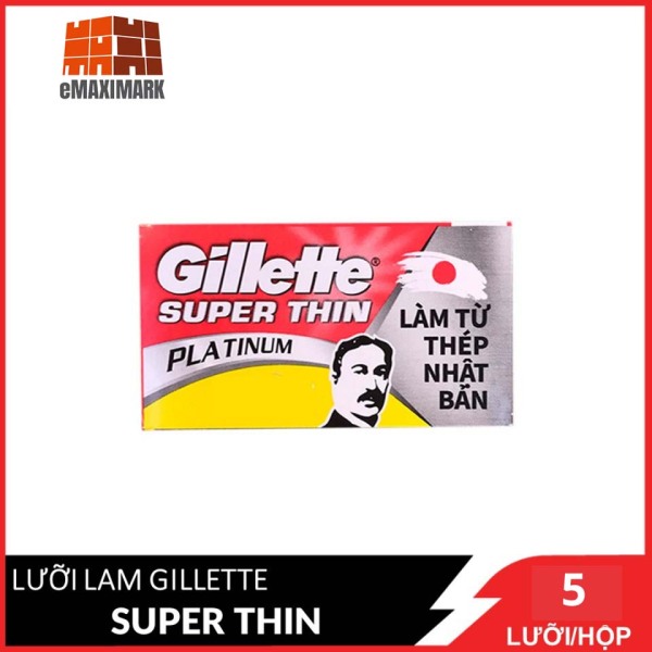[HCM]Lưỡi lam Gillette Superthin ông già 1 hộp 5 lưỡi lam mới siêu bén nhập khẩu
