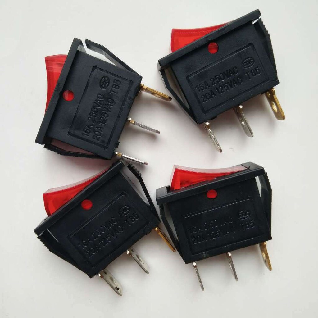 Công Tắc Bập Bênh 15A 250V KCD3-101N Đỏ Đen