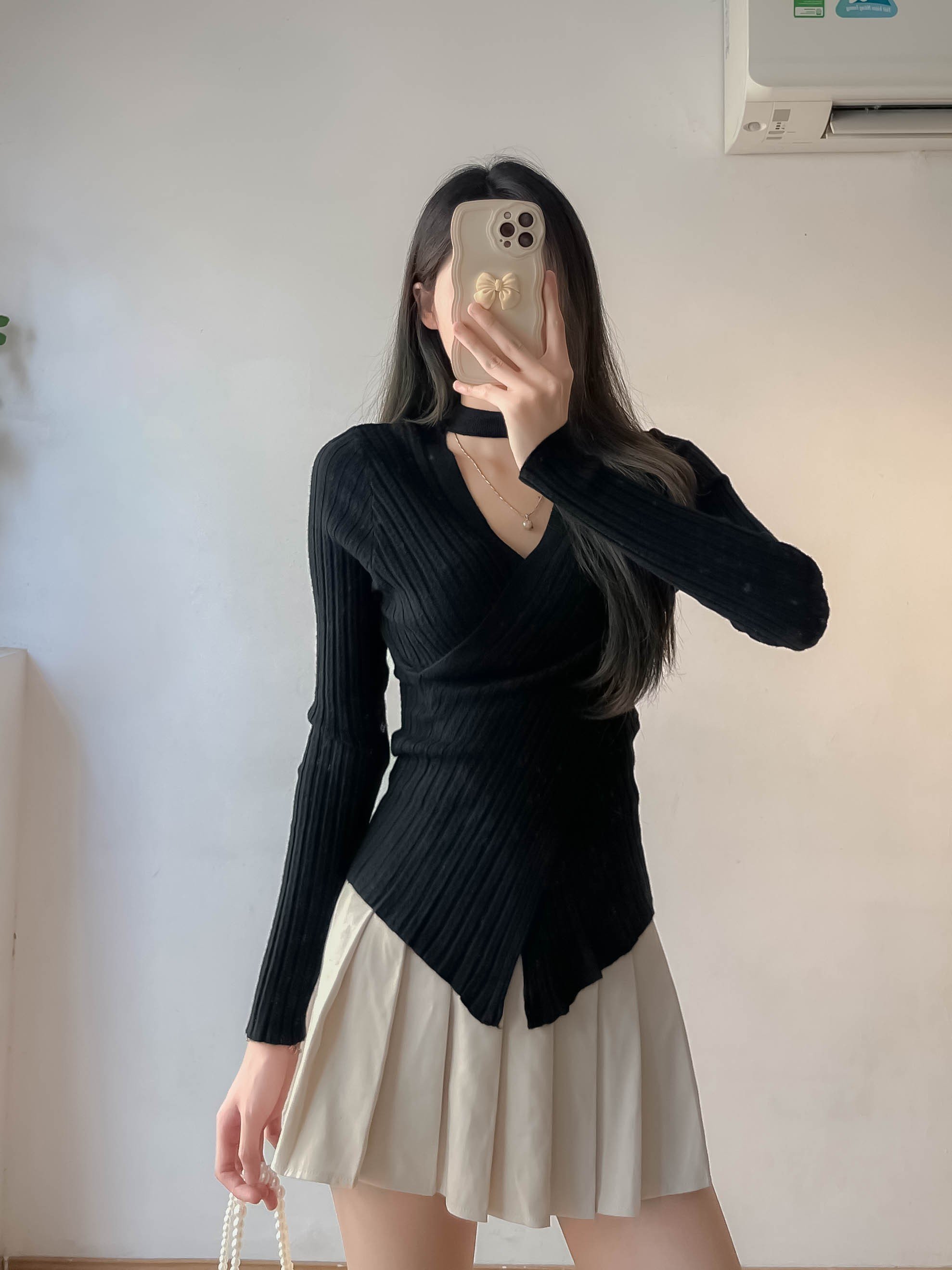 Áo len vạt chéo cổ choker - 247StoreFashion - Aolenvatcheo_P13K7